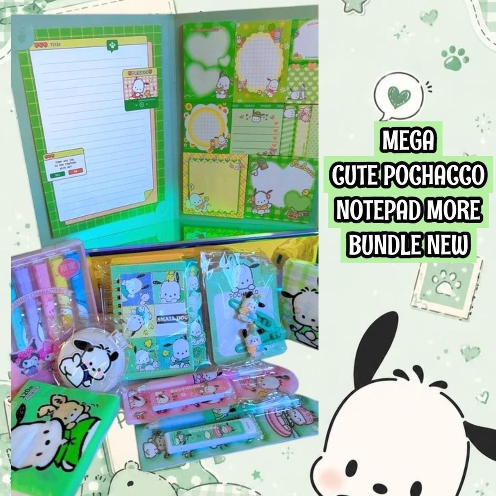 AMAZING SANRIO POCHACCO STICKY NOTES TISSUE BIG BUNDLE NEW